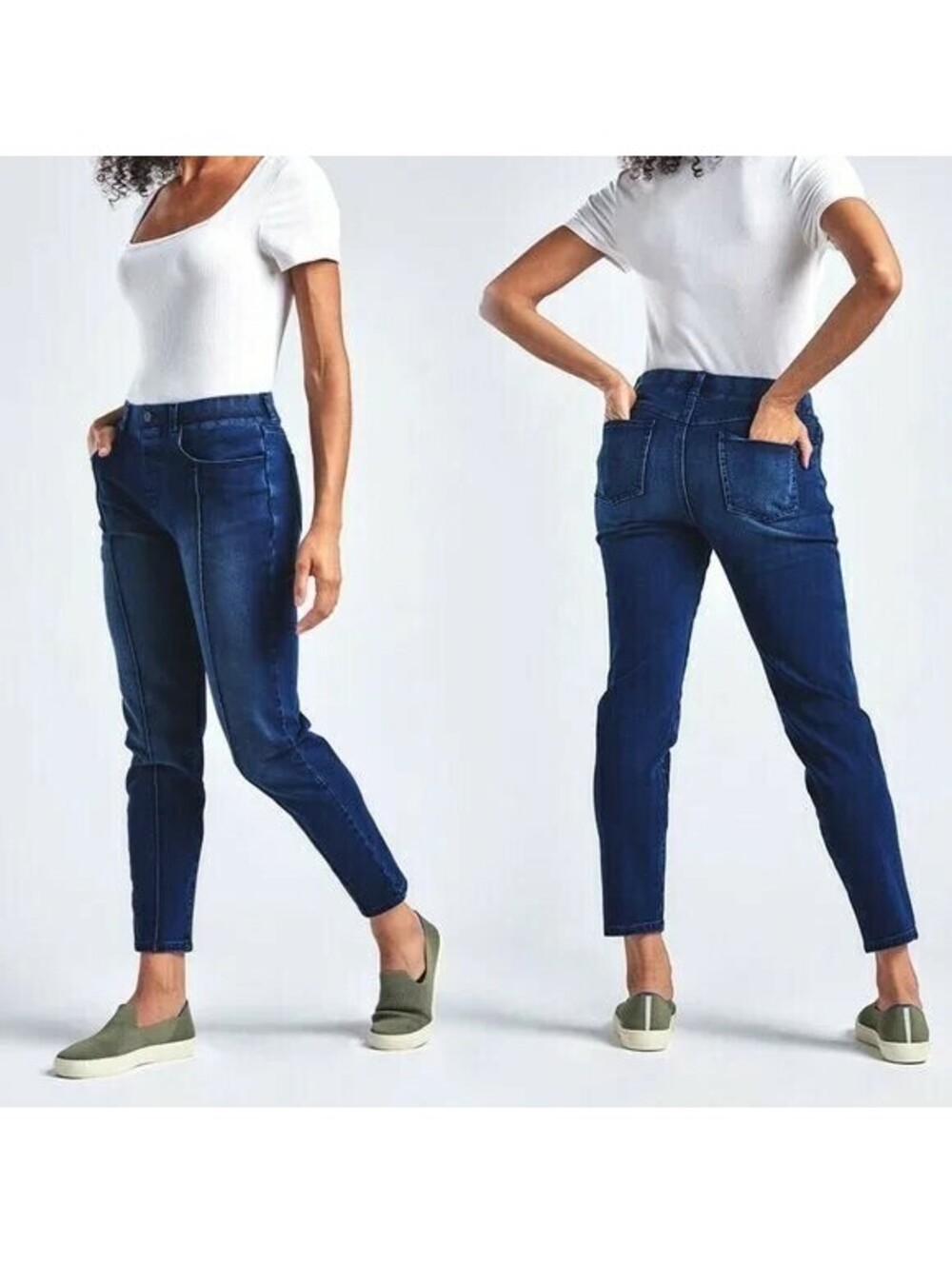 Betabrand Yoga Skinny-Leg Dark Vintage Wash Jeans Petite Small